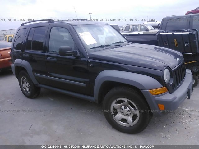 1J8GL48K75W580105 - 2005 JEEP LIBERTY SPORT 黑色 照片 1