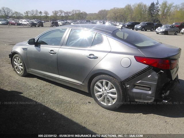 5XXGN4A75EG282516 - 2014 KIA OPTIMA EX GRAY photo 3