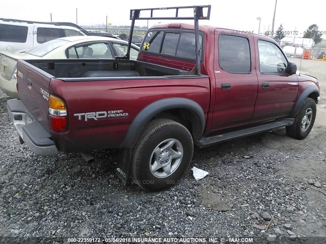 5TEHN72N53Z206201 - 2003 TOYOTA TACOMA DOUBLE CAB 红色 照片 4