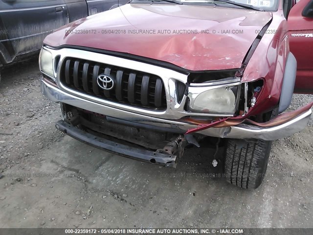 5TEHN72N53Z206201 - 2003 TOYOTA TACOMA DOUBLE CAB RED photo 6