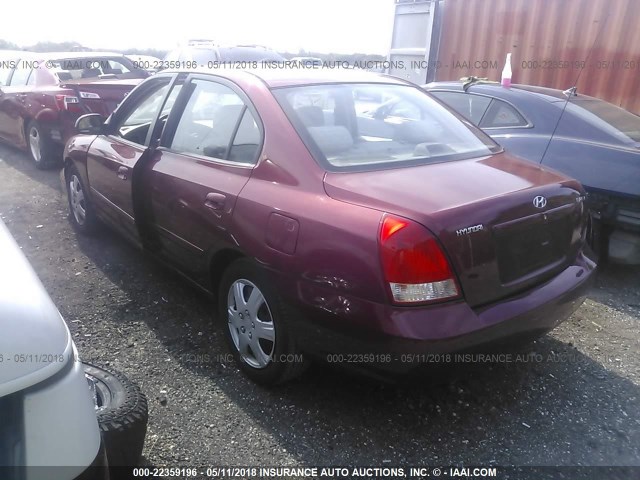 KMHDN45D63U643466 - 2003 HYUNDAI ELANTRA GLS/GT RED photo 3