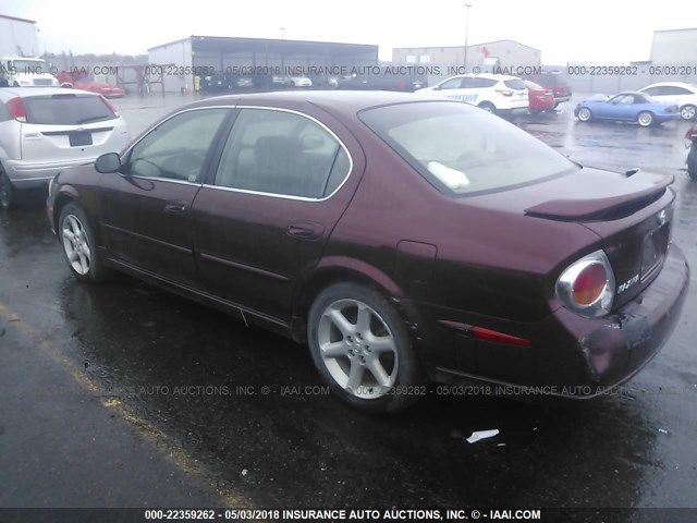 JN1DA31DX3T501839 - 2003 NISSAN MAXIMA GLE/GXE/SE BURGUNDY photo 3