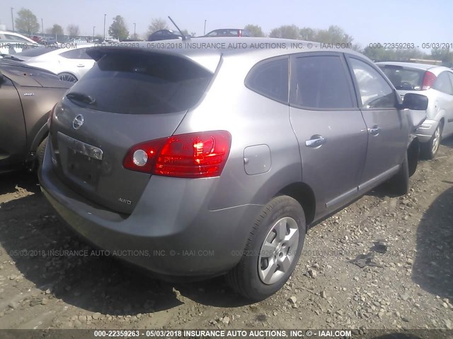 JN8AS5MVXDW602056 - 2013 NISSAN ROGUE S/SV GRAY photo 4