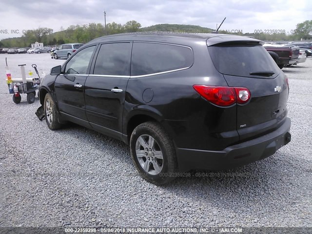 1GNKVGED1CJ128087 - 2012 CHEVROLET TRAVERSE LT BLACK photo 3