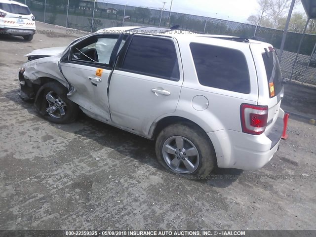 1FMCU9EG7AKD37701 - 2010 FORD ESCAPE LIMITED WHITE photo 3