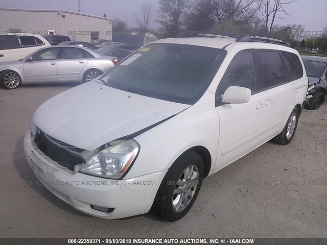 KNDMB233866037882 - 2006 KIA SEDONA EX/LX WHITE photo 2