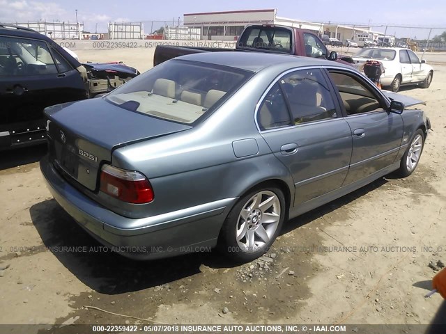 WBADT43473G026800 - 2003 BMW 525 I AUTOMATIC TEAL photo 4