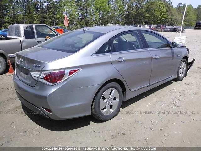 KMHEC4A46CA060140 - 2012 HYUNDAI SONATA HYBRID SILVER photo 4