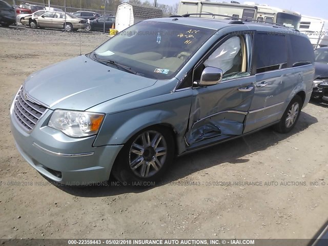 2A8HR64X78R689838 - 2008 CHRYSLER TOWN & COUNTRY LIMITED Light Blue photo 2