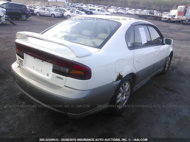4S3BE686717204020 - 2001 SUBARU LEGACY OUTBACK LIMITED WHITE photo 4