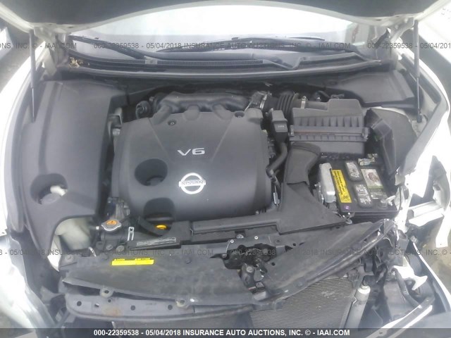 1N4AA5AP2AC848221 - 2010 NISSAN MAXIMA S/SV WHITE photo 10