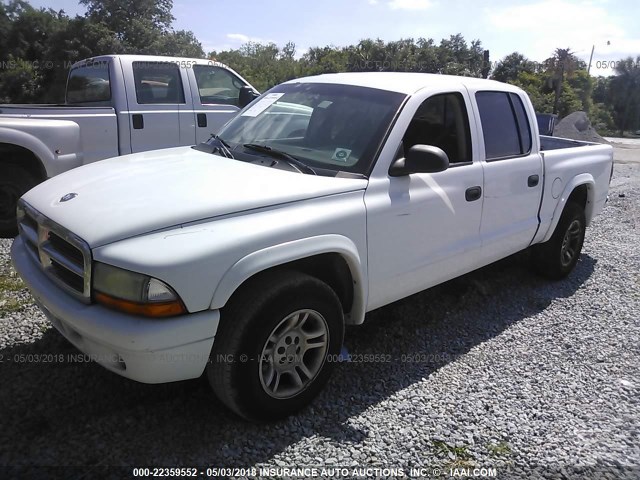 1D7HL38N74S566846 - 2004 DODGE DAKOTA QUAD SPORT SILVER photo 2