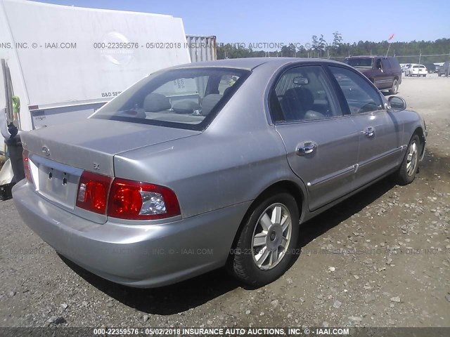 KNAGD126745364965 - 2004 KIA OPTIMA LX/EX SILVER photo 4