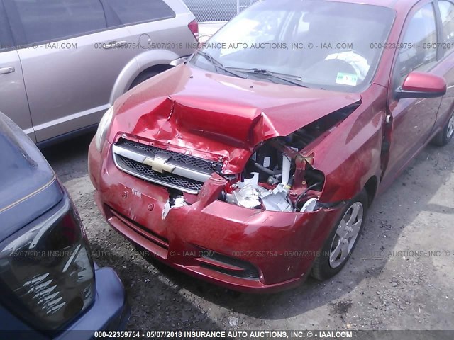 KL1TD5DE5AB044688 - 2010 CHEVROLET AVEO LS/LT 红色 照片 6