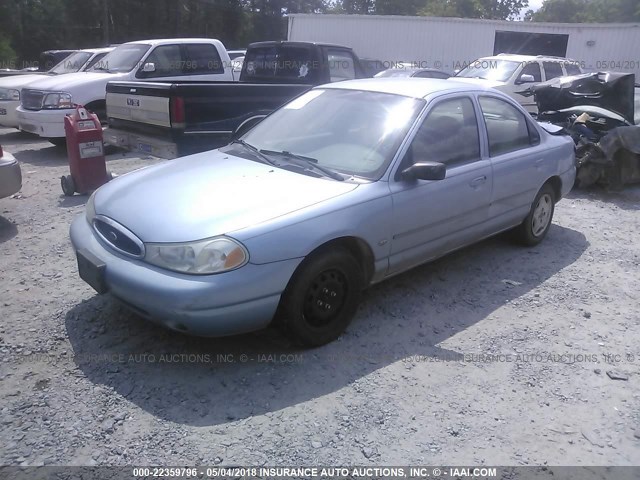 1FAFP6635WK215595 - 1998 FORD CONTOUR LX/SPORT/SE BLUE photo 2