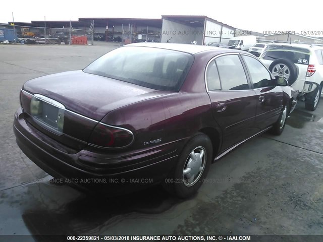 1G4HP54K2Y4232994 - 2000 BUICK LESABRE CUSTOM MAROON photo 4