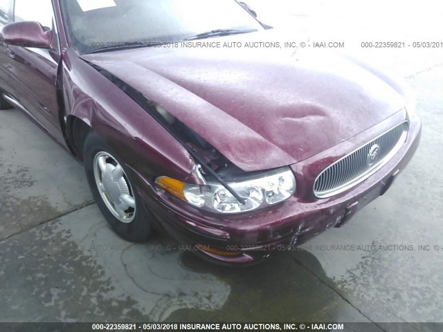 1G4HP54K2Y4232994 - 2000 BUICK LESABRE CUSTOM MAROON photo 6