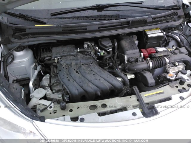 3N1CE2CP7FL382514 - 2015 NISSAN VERSA NOTE S/S PLUS/SV/SL/SR SILVER photo 10