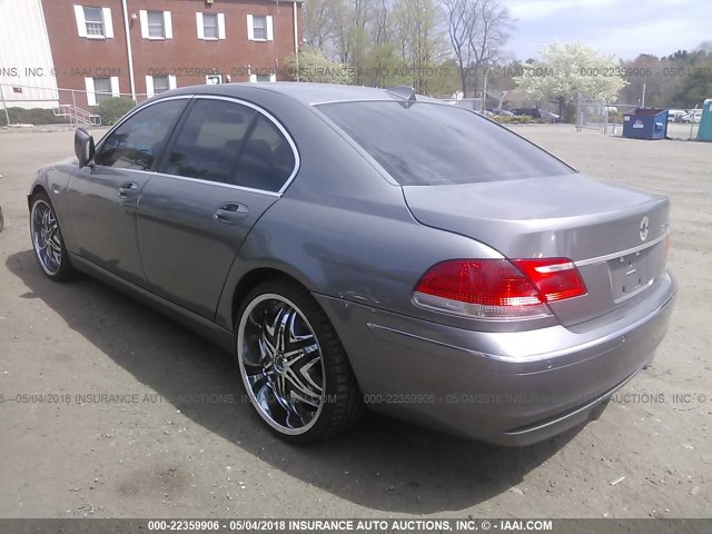 WBAHL83567DT10802 - 2007 BMW 750 I GRAY photo 3
