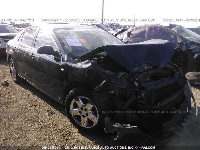 1G1ZG57B88F180272 - 2008 CHEVROLET MALIBU LS BLACK photo 1