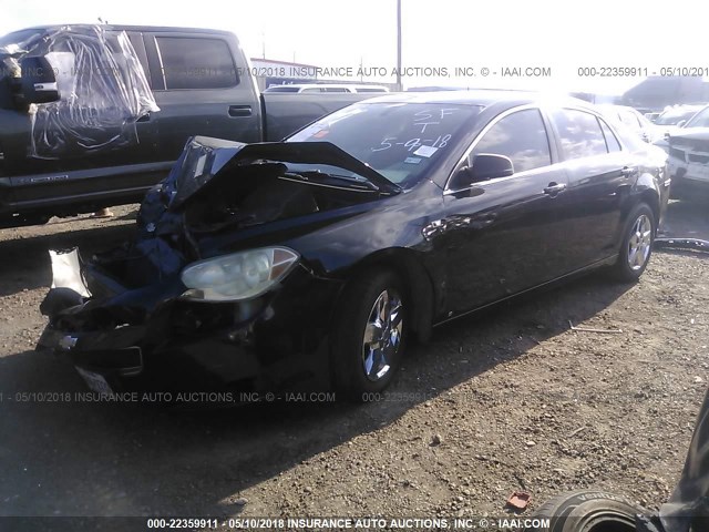 1G1ZG57B88F180272 - 2008 CHEVROLET MALIBU LS BLACK photo 2