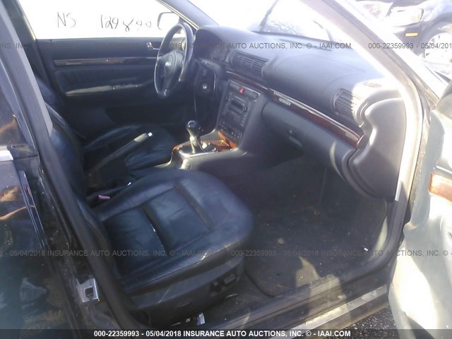 WAUDH68D91A079035 - 2001 AUDI A4 2.8 QUATTRO BLACK photo 5