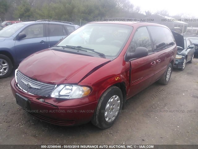2C8GP44G91R152244 - 2001 CHRYSLER TOWN & COUNTRY LX RED photo 2