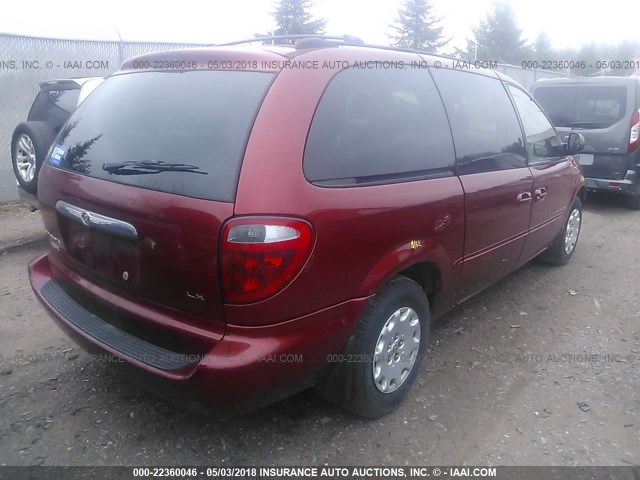 2C8GP44G91R152244 - 2001 CHRYSLER TOWN & COUNTRY LX RED photo 4