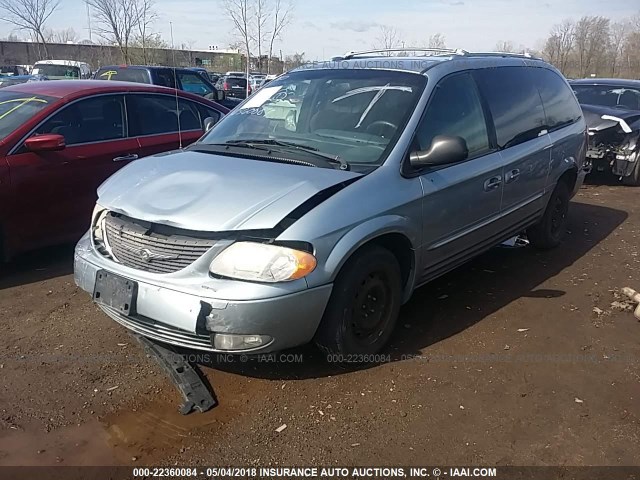 2C8GP64L23R245411 - 2003 CHRYSLER TOWN & COUNTRY LIMITED BLUE photo 2