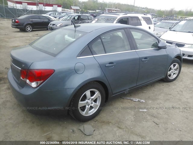 1G1PF5SC0C7266978 - 2012 CHEVROLET CRUZE LT BLUE photo 4