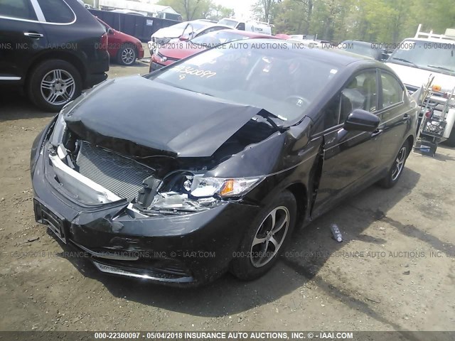 19XFB2F7XFE238233 - 2015 HONDA CIVIC SE BLACK photo 2