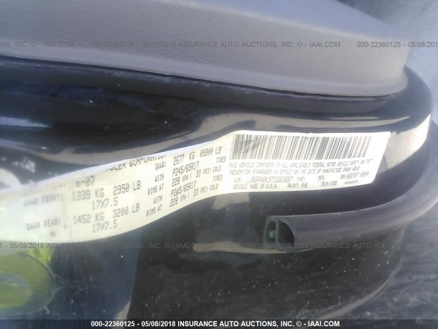 1J8GR48K97C662887 - 2007 JEEP GRAND CHEROKEE LAREDO/COLUMBIA/FREEDOM 黑色 照片 9