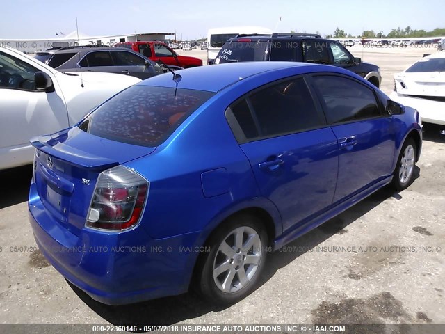 3N1AB6AP5BL627914 - 2011 NISSAN SENTRA 2.0/2.0S/SR/2.0SL BLUE photo 4