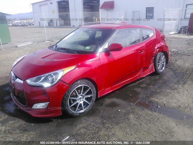 KMHTC6ADXDU132458 - 2013 HYUNDAI VELOSTER RED photo 2