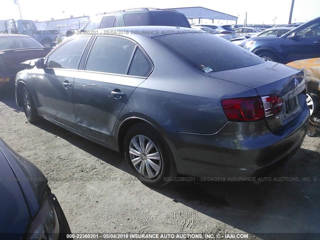 3VW2K7AJ4EM409039 - 2014 VOLKSWAGEN JETTA S GRAY photo 3