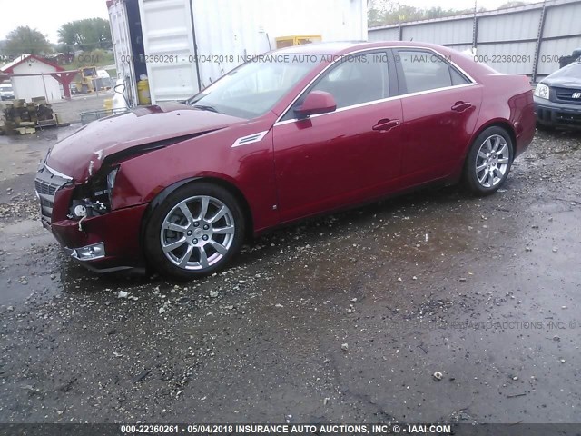 1G6DS57VX80212669 - 2008 CADILLAC CTS HI FEATURE V6 RED photo 2