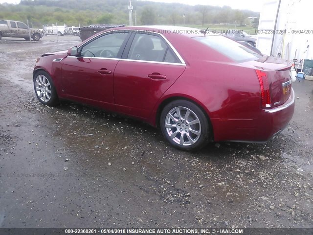 1G6DS57VX80212669 - 2008 CADILLAC CTS HI FEATURE V6 RED photo 3