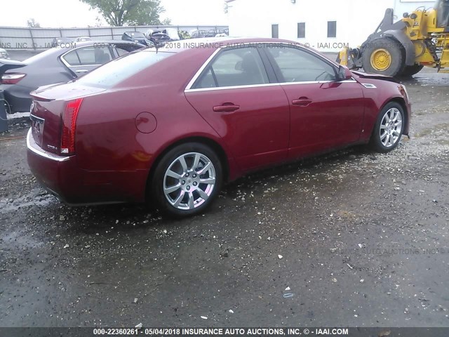 1G6DS57VX80212669 - 2008 CADILLAC CTS HI FEATURE V6 RED photo 4