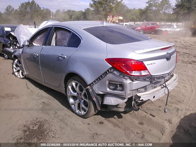 2G4GV5GV7C9178962 - 2012 BUICK REGAL GS SILVER photo 3