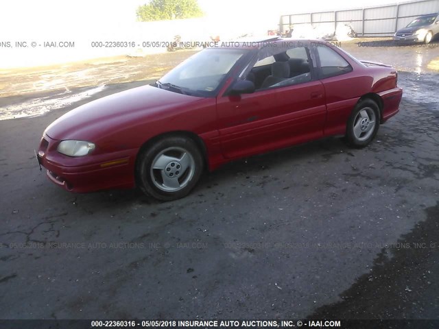 1G2NW12M3VC803034 - 1997 PONTIAC GRAND AM GT RED photo 2