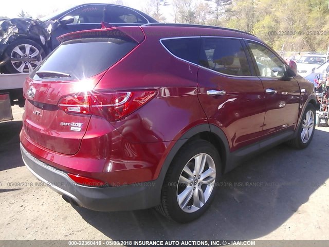 5XYZUDLA5DG005234 - 2013 HYUNDAI SANTA FE SPORT  RED photo 4