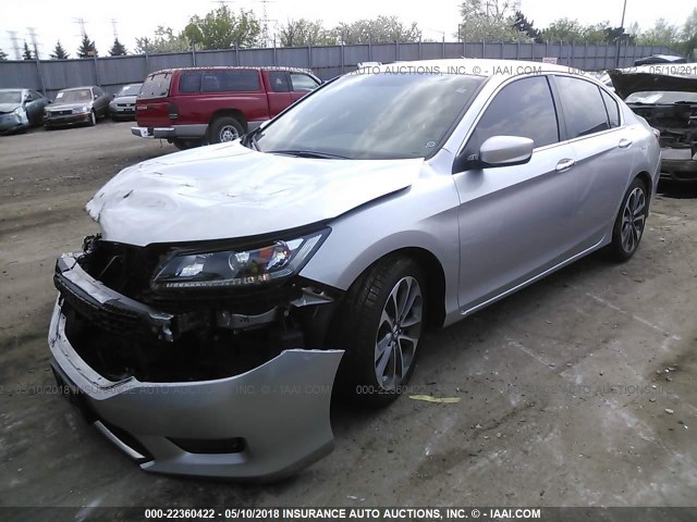 1HGCR2F5XEA069069 - 2014 HONDA ACCORD SPORT SILVER photo 2