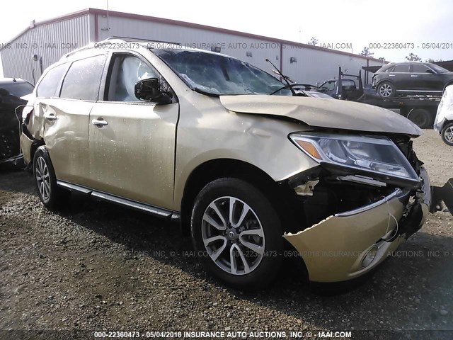 5N1AR2MN9DC659786 - 2013 NISSAN PATHFINDER S/SV/SL/PLATINUM TAN photo 1