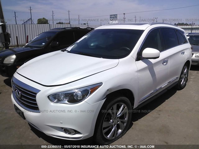 5N1AL0MN0DC343733 - 2013 INFINITI JX35 WHITE photo 2