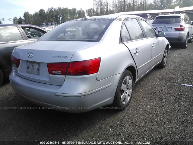 5NPET4AC4AH615488 - 2010 HYUNDAI SONATA GLS SILVER photo 4