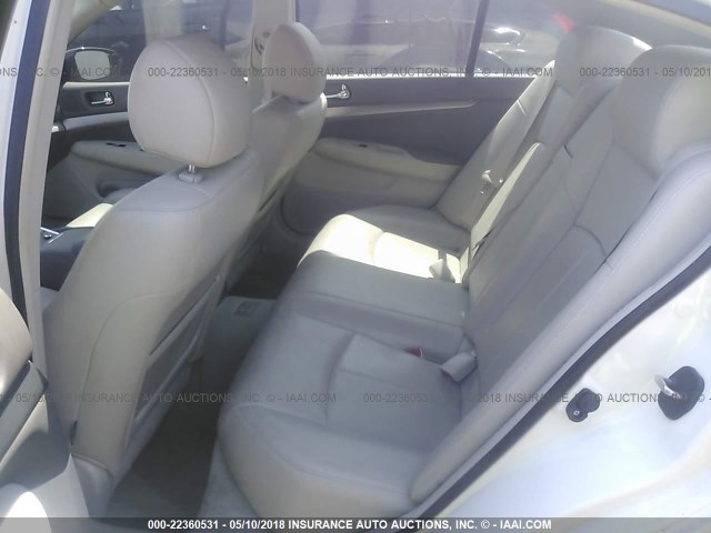 JN1DV6AP0CM811847 - 2012 INFINITI G25 JOURNEY WHITE photo 8