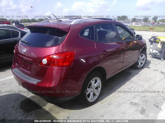 JN8AS58V88W109024 - 2008 NISSAN ROGUE S/SL RED photo 4
