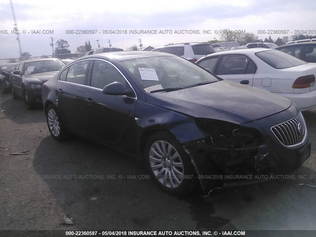 W04GS5EC9B1072377 - 2011 BUICK REGAL CXL BLUE photo 1