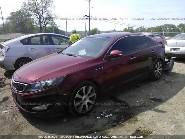 KNAGR4A62B5141959 - 2011 KIA OPTIMA SX RED photo 2