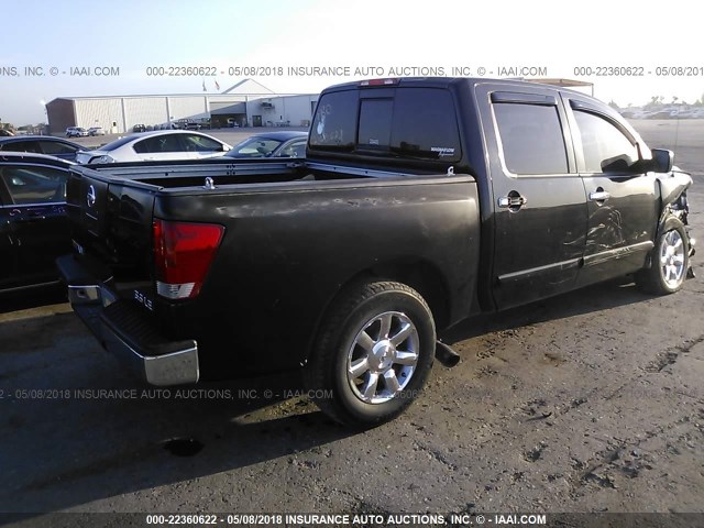 1N6AA07A04N558663 - 2004 NISSAN TITAN XE/SE/LE BLACK photo 4